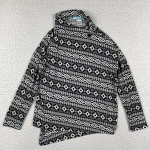 Hip Sweater Womens Large Juniors Asymmetric Wrap Cardigan Work Travel Office